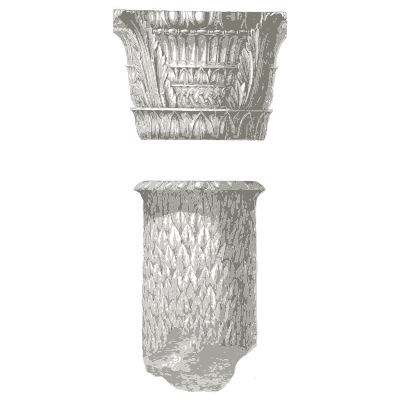 Acanthus capital and scaled column drum - Trofei di Ottaviano Augusto - 1753
