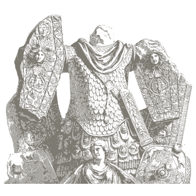 Marble trophy with a scaled cuirass - Trofei di Ottaviano Augusto - 1753