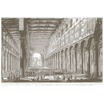 Basilica nave under a timber roof - Vedute di Roma - 1778