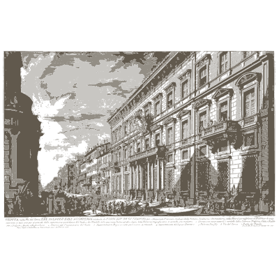 Street of tall palace fronts - Vedute di Roma - 1778
