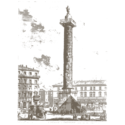 Carved column in a square - Vedute di Roma - 1778