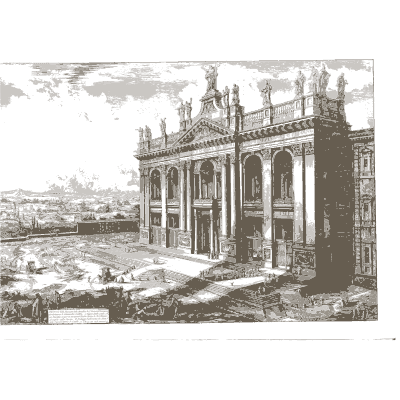 Lateran facade crowned with statues - Vedute di Roma - 1778