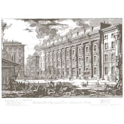 Ancient columns in the customs house front - Vedute di Roma - 1778