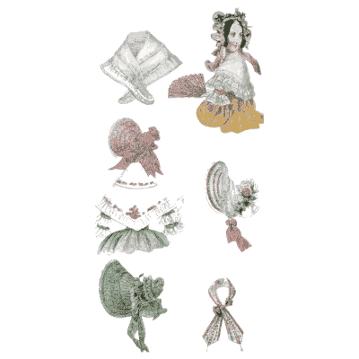 Bonnets, fans and a doll - Dame Fashion: Paris-London, 1786-1912 - 1913