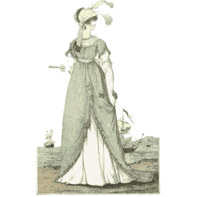 Woman in a wide plumed hat - Dame Fashion: Paris-London, 1786-1912 - 1913