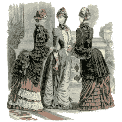 Women in bustled dresses from behind - Dame Fashion: Paris-London, 1786-1912 - 1913