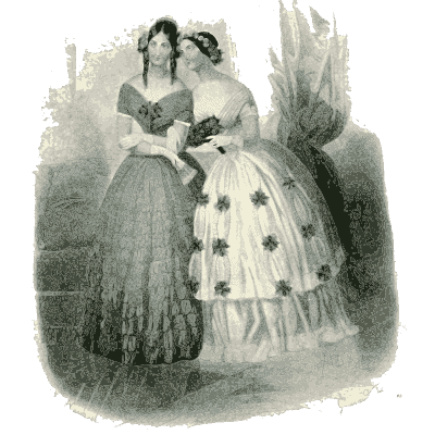 Two women in crinoline gowns - Dame Fashion: Paris-London, 1786-1912 - 1913