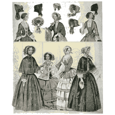 Sheet of small costume figures - Dame Fashion: Paris-London, 1786-1912 - 1913