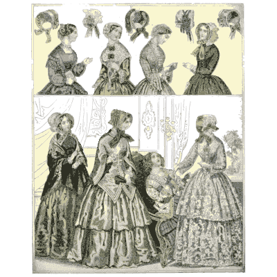 Rows of figures in day dresses - Dame Fashion: Paris-London, 1786-1912 - 1913