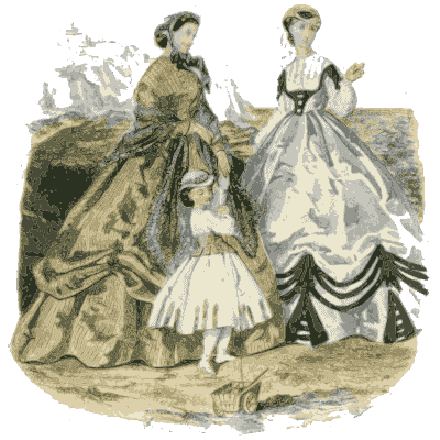 Two women with a small child - Dame Fashion: Paris-London, 1786-1912 - 1913