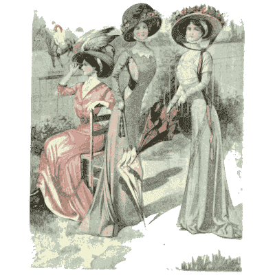 Three women in wide hats - Dame Fashion: Paris-London, 1786-1912 - 1913