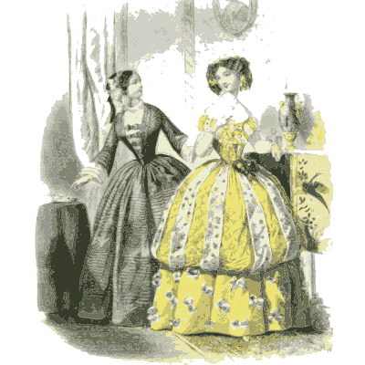 Two women, one in yellow flounces - Dame Fashion: Paris-London, 1786-1912 - 1913