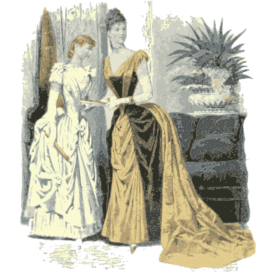 Women in white and gold trained gowns - Dame Fashion: Paris-London, 1786-1912 - 1913