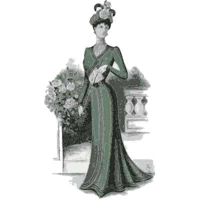 Woman in a green gown - Dame Fashion: Paris-London, 1786-1912 - 1913
