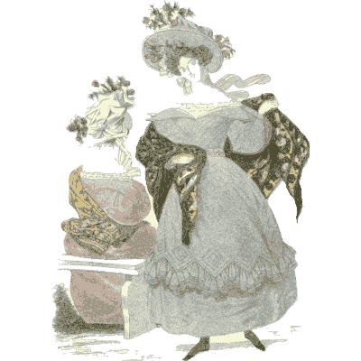 Woman in a flowered bonnet - Dame Fashion: Paris-London, 1786-1912 - 1913