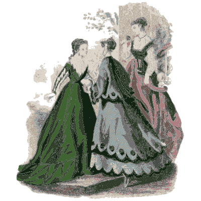 Women in scalloped bustled gowns - Dame Fashion: Paris-London, 1786-1912 - 1913