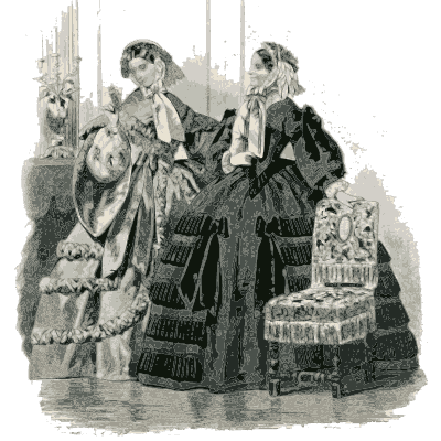 Women in flounced gowns and caps - Dame Fashion: Paris-London, 1786-1912 - 1913