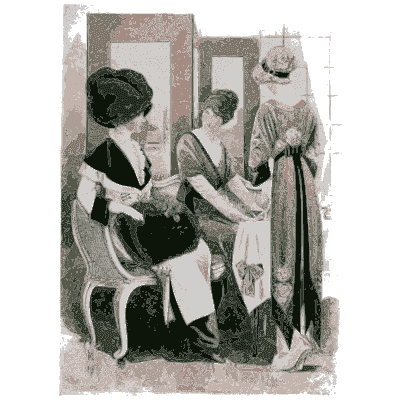 Women in dark gowns seated with a child - Dame Fashion: Paris-London, 1786-1912 - 1913