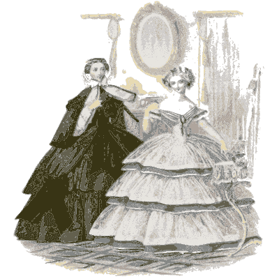 Two women in tiered gowns - Dame Fashion: Paris-London, 1786-1912 - 1913