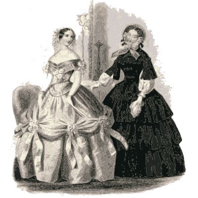 Two women in evening gowns - Dame Fashion: Paris-London, 1786-1912 - 1913