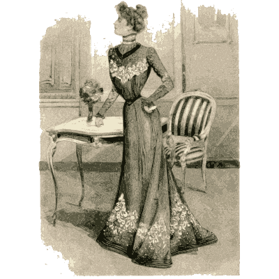 Woman in a gown with flowered hem - Dame Fashion: Paris-London, 1786-1912 - 1913