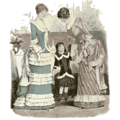 Two women in flounced gowns with a child - Dame Fashion: Paris-London, 1786-1912 - 1913