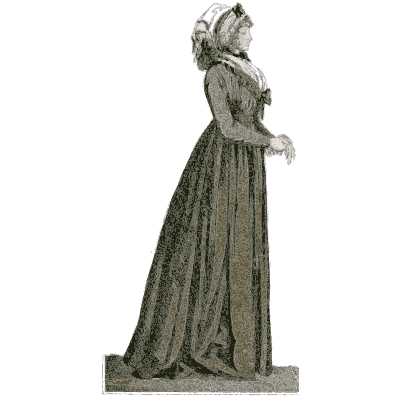 Woman in a dark gown and white cap - Dame Fashion: Paris-London, 1786-1912 - 1913