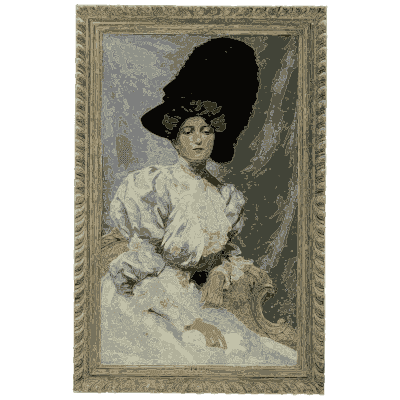 Seated woman in a wide black hat - Dame Fashion: Paris-London, 1786-1912 - 1913