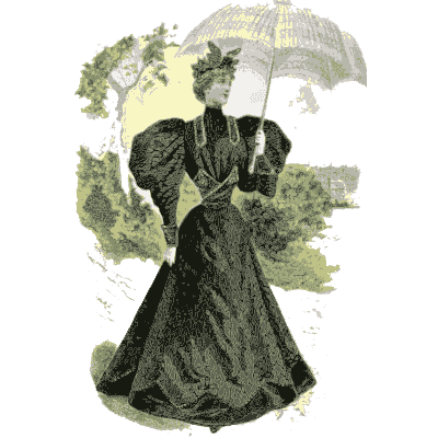 Woman in a black gown with a parasol - Dame Fashion: Paris-London, 1786-1912 - 1913