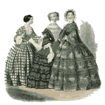 Women in checked and flounced gowns - Dame Fashion: Paris-London, 1786-1912 - 1913