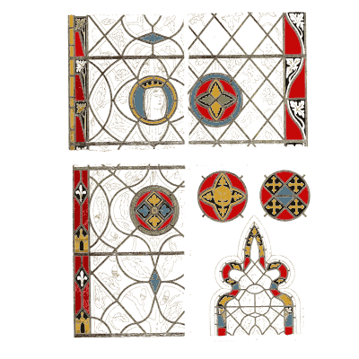 Gothic stained glass quarries - Examples of Gothic Architecture - 1850