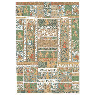 Panel plate in green and gold