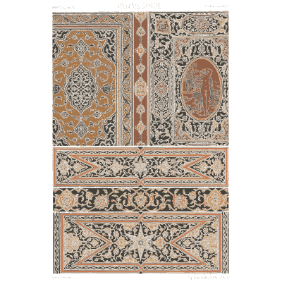 Renaissance panels around an oval - Polychromatic Ornament - 1877