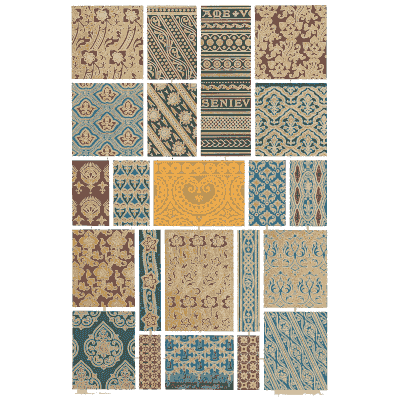 Tile sampler plate in gold