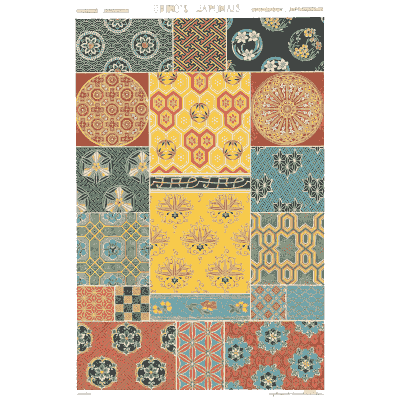 Tile sampler plate in red and yellow