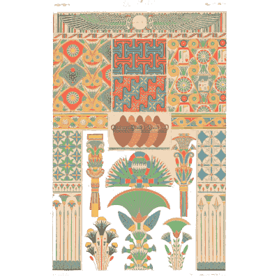 Egyptian ornament plate 02 - Polychromatic Ornament - 1877