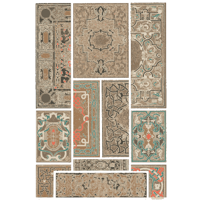 Grotesque panel plate in grey