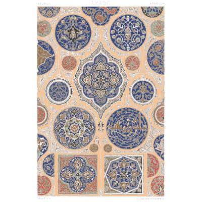Blue medallion tile plate