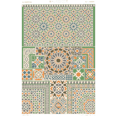Green tile pattern plate