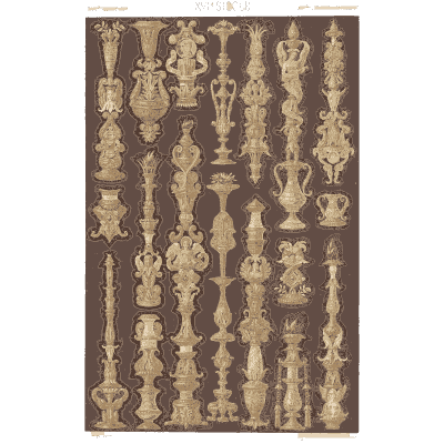 Turned vases and balusters - Polychromatic Ornament - 1877