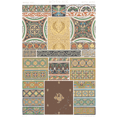 Panel sampler plate in gold and teal