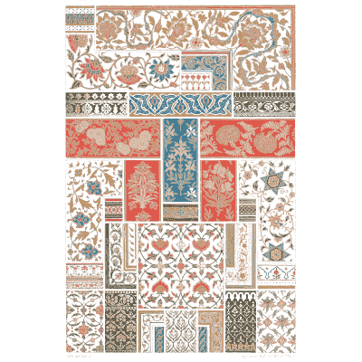 Panel sampler plate in red and blue