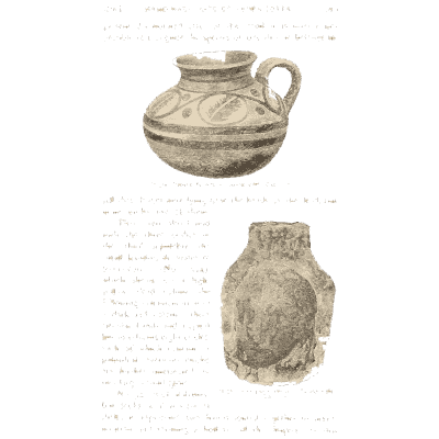 Squat jug and vessel fragment - Mycenae: A Narrative of Researches and Discoveries - 1880