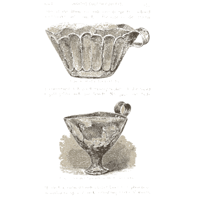 Grooved cup and footed bowl - Mycenae: A Narrative of Researches and Discoveries - 1880