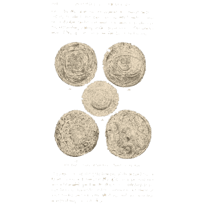 Stamped gold discs 01 - Mycenae: A Narrative of Researches and Discoveries - 1880