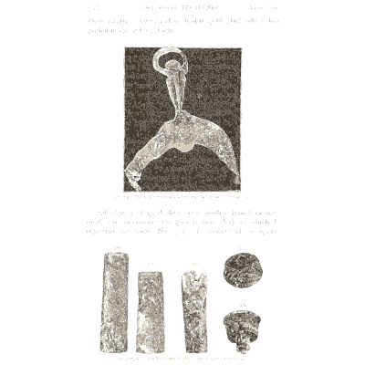 Gold bird ornament - Mycenae: A Narrative of Researches and Discoveries - 1880