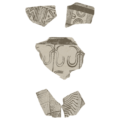 Painted pottery sherds 01 - Mycenae: A Narrative of Researches and Discoveries - 1880