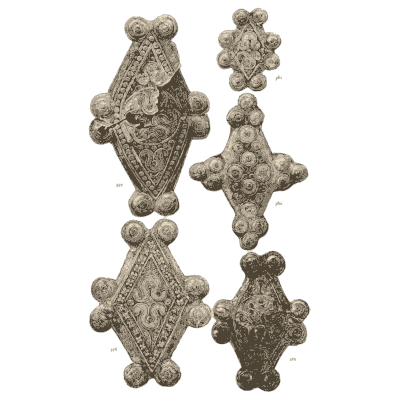 Lozenge gold ornaments 01 - Mycenae: A Narrative of Researches and Discoveries - 1880