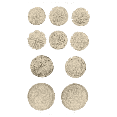 Stamped gold discs 02 - Mycenae: A Narrative of Researches and Discoveries - 1880
