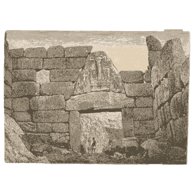 Cyclopean masonry wall - Mycenae: A Narrative of Researches and Discoveries - 1880
